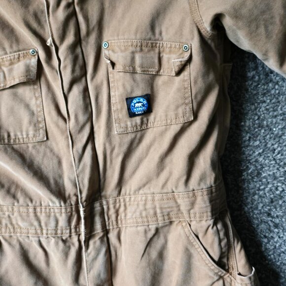 Youth Boys Polar King by Key Duck Long Sleeve Overall in tan canvas Sz M - Picture 8 of 12